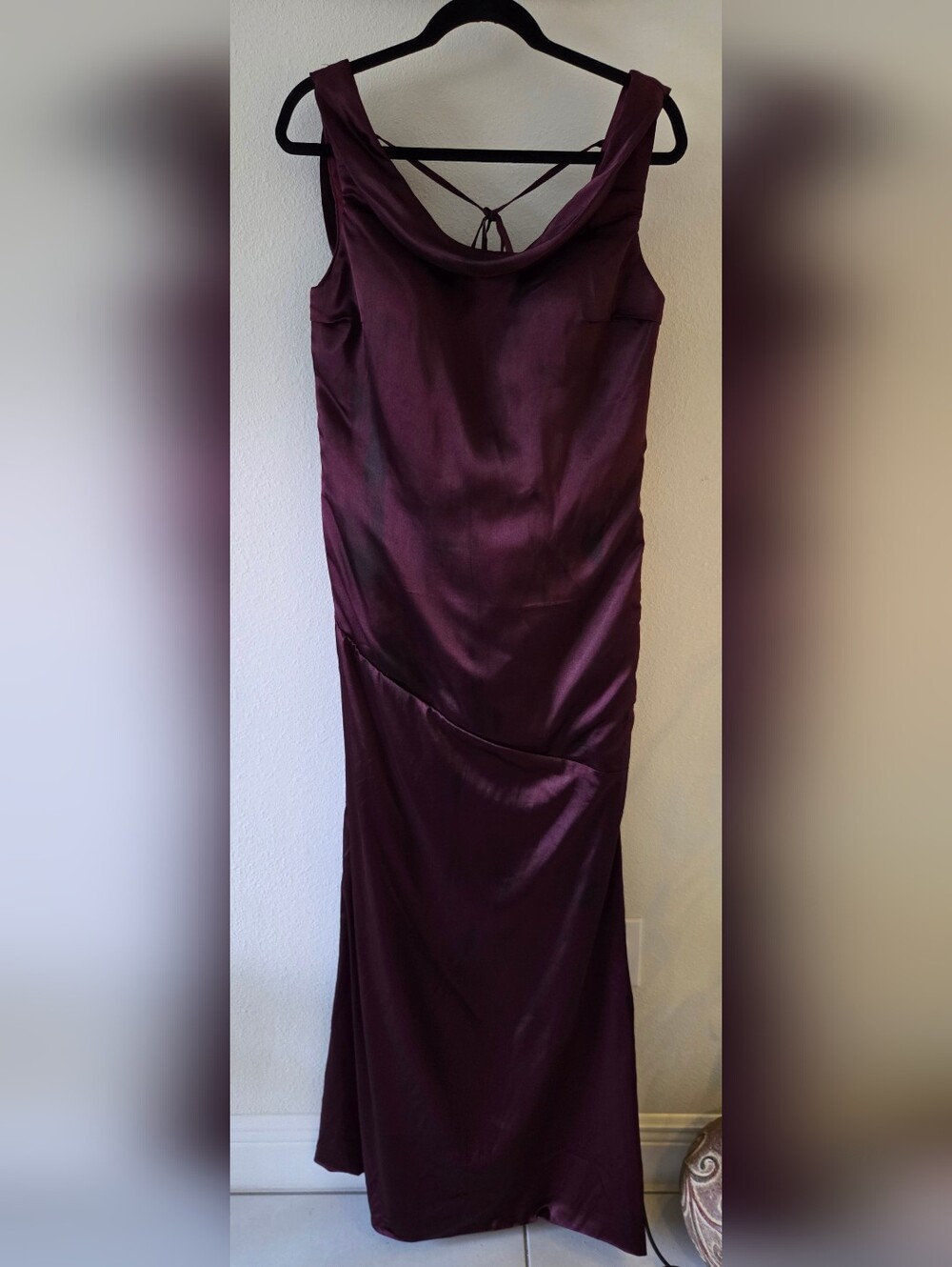 Sleeveless Cowl-Neck Maxi Dress in Deep Plum - Picture 2 of 4